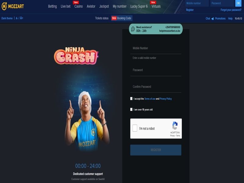 Как зарегистрироваться в Mozzartbet casino, чтобы играть в Ninja Crash