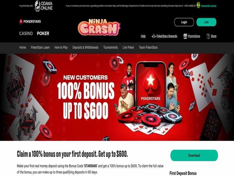 Juega a Ninja Crash en Poker Stars